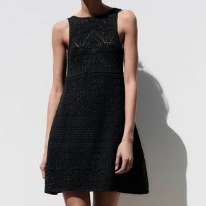 Zara Crochet Knit Mini Dress NWT Size M